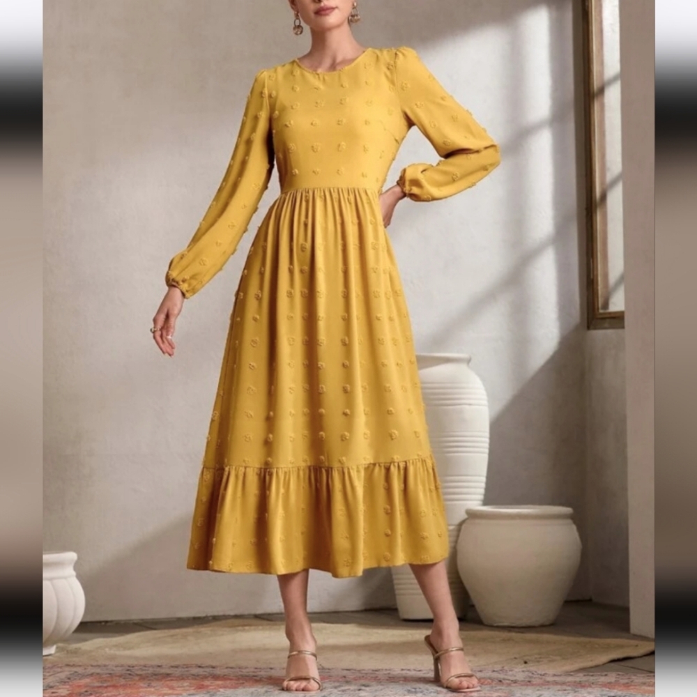 SHEIN | Swiss Dot Maxi Dress - Picture 1 of 8
